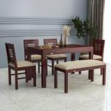 Flipkart Perfect Homes SHEESHAM WOOD SIX SEATER DINING S Solid Wood 6 Seater Dining Set