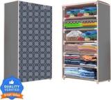 Flipkart Perfect Homes Studio 1 Door 6 Shelf Fabric Curtsins Print Carbon Steel Collapsible Wardrobe