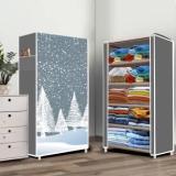 Flipkart Perfect Homes Studio 5 Layer Felling Snow Print PP Collapsible Wardrobe