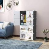 Flipkart Perfect Homes Studio Closet Wardrobe Cube For Clothes Organizer Cube With I Tower Black/White PP Collapsible Wardrobe