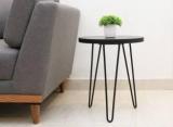 Flipkart Perfect Homes Studio Elegant Hairpin Legs Powdered Coated Engineered Wood Side Table/End Table For Living Room In Black Color Metal Side Table