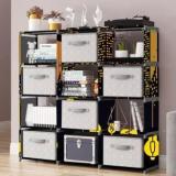 Flipkart Perfect Homes Studio Premium Building Print Plastic Metal 15 Shelf Book Organizer Metal Open Book Shelf