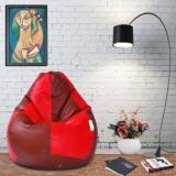 Flipkart Perfect Homes Studio XXL Classic Red And Tan Check Design Bean Bag With Bean Filling