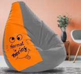 Flipkart Perfect Homes Studio XXXL Normal Is Boring Digital Printed Leatherette Pre Filled Bean Bag/Ready To Use Teardrop Bean Bag With Bean Filling