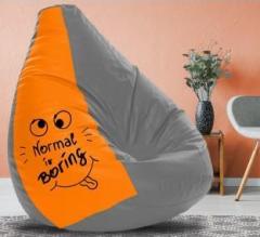 Flipkart Perfect Homes Studio XXXL Normal is Boring Digital Printed Leatherette Pre Filled Bean Bag/Ready to use Teardrop Bean Bag With Bean Filling