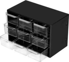 Flipxen 9 Drawer Plastic Cosmetic Storage Desk Organizer Storage Box Plastic Wall Mount Cabinet