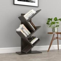 Floresta Wud Engineered Wood Tree Shaped Book Shelf Suitable For Small Books | Engineered Wood Open Book Shelf