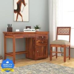 Floresta Wud Sheesham Wood Study Computer Table with Cushioned Chair Solid Wood Study Table