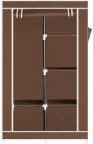 Folddon 1 Door / 6 Shelves With Hanger PP Collapsible Wardrobe