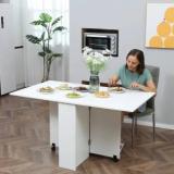 Forktail Folding Dining Table With 2 Layers Without Chairs Engineered Wood 6 Seater Dining Table