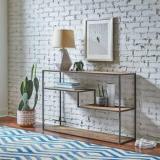 Friday Furniture Iron Frame Solid Wood Porch Table For Hallway/Entryway/Living Room/Entrance Hall Metal Console Table