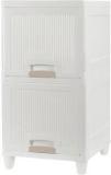 Fullstar Foldable Plastic Cupboard For Storage Set Of 2 | Plastic Racks For Clothes | Plastic Cupboard