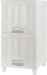 Fullstar Foldable Plastic Cupboard for Storage Set of 2 | Plastic Racks for Clothes | Plastic Cupboard