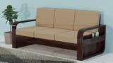 Fureon Solid Sheesham Wood 3 Seater Sofa Set with Cushions Fabric 3 Seater Sofa