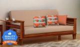 Furinno Durable Bed Double Solid Wood Sofa Bed