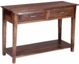 Furinno Sheesham Wood Console Tables For Living Room 2 Drawer Storage Solid Wood Console Table