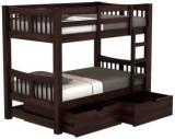 Furinno Sheesham Wood Standard Becky Bunk Bed With 2 Drawers Storage For Bedroom Solid Wood Bunk Bed