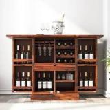 Furinno Wooden Large Cabinet Solid Wood Bar Cabinet