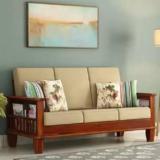 Furinno wooden three seater sofa Fabric 3 Seater Sofa