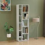 Furneaser Lancy Semi Open Bookshelf Rack For Books, Corner Display Bookcase, Engineered Wood Semi Open Book Shelf