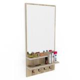 Furnifry Modern Mirror Shelf For Wall Decor/Dressing Wooden Wall Mirror/Dressing Table/ Engineered Wood Dressing Table