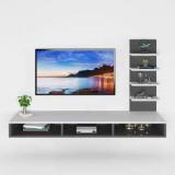 Furnifry Wooden Wall Mounted TV Stand/TV Entertainment Unit/TV Cabinet with Utility Shelves for Set Top Box & Decorative Objects/Set Top Box Stand/Ideal for Up to 42 inch Accessories Included Engineered Wood TV Entertainment Unit