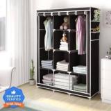 Furnigully 3 Door 8 Shelf Carbon Steel Collapsible Wardrobe