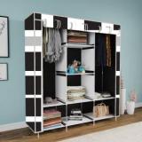 Furnigully 3 Fold 8 Rack Printed Carbon Steel Collapsible Wardrobe