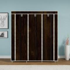 Furnigully Digital Wood Printed Carbon Steel Collapsible Wardrobe