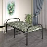 Furnimax Folding Bed with Firm Mattress Top 3t x 6ft Metal Single Bed Metal Single Bed