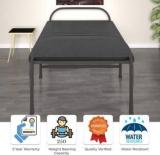 Furnimax FoldingBed_Blackleather Metal Single Bed