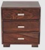 Furniselan Multipurpose Solid Wood 3 Drawer Bedside Table For Bedroom Solid Wood Bedside Table