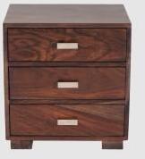 Furniselan Multipurpose Solid Wood 3 Drawer Bedside Table For Bedroom Solid Wood Bedside Table