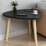 Furniture Hub Modern Triangle Coffee Table Side Table Bed Side For Living Room, Black Solid Wood Side Table