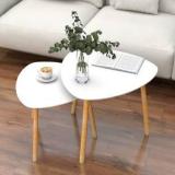 Furniture Hub Nesting Coffee Set Of 2 Side Table For Living Room Balcony Office Home Engineered Wood Coffee Table