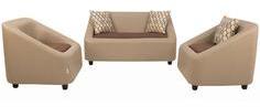 FurnitureKraft Dior Two Seater + One Seater + One Seater In Butterscotch