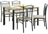 FurnitureKraft Four Seater Dining Set W Wooden Top Table