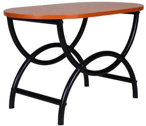 FurnitureKraft Metallic Centre Table with Cherry Colour Plywood top