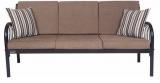 FurnitureKraft Metallic Three Seater Sofa With Grey Mattress