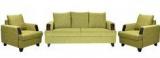 FurnitureKraft Roman Reverie 3+ 1+1 Seater Sofa Set In Green Colour