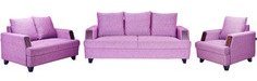 FurnitureKraft Roman Reverie 3 +2+1 Seater Sofa Set In Purple Colour