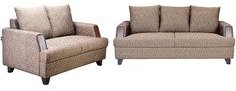 FurnitureKraft Roman Reverie 3+2 Seater Sofa Set In Brown Colour