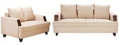 FurnitureKraft Roman Reverie Sofa Set In Beige Colour