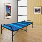 Furniyam Folding 2.5 X 6 Ft Blue 1 Adult Or 2 Kids Metal Single Bed