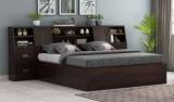 Furnizy Bed With Bedside Storage Solid Wood Queen Hydraulic Bed