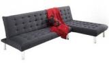 Furny Corner Sofa Cum Bed In Black Colour