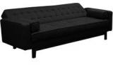 Furny Cosy Supersoft Sofa Bed With Armrest In Black Colour