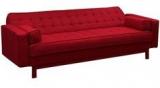 Furny Cosy Supersoft Sofa Bed With Armrest In Red Colour