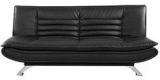 Furny Edo Leatherette Sofa Cum Bed In Black Colour