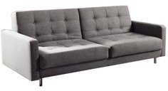 Furny Emry Twin Back Comfortable Sofa Bed With Arms In Grey Colour